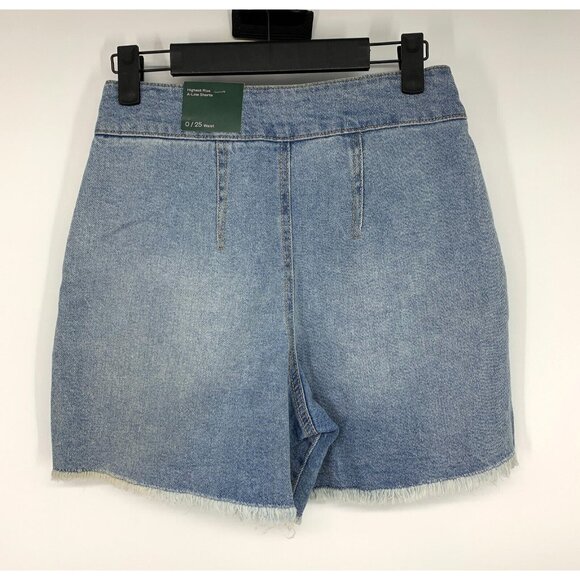 Wild Fable Shorts Blue Highest Rise A Line Pleated Bermuda Denim - Picture 9 of 12